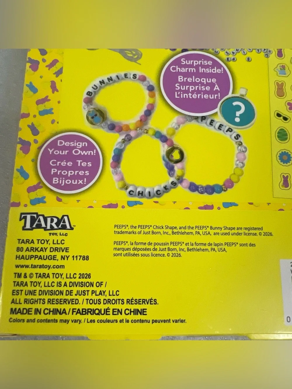 Peeps Kids Jewelry Activity Set - Yellow/Pink Bead Craft Kit